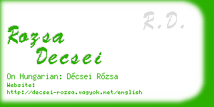 rozsa decsei business card