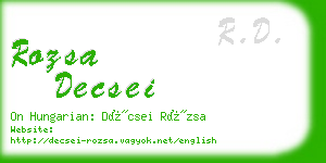 rozsa decsei business card